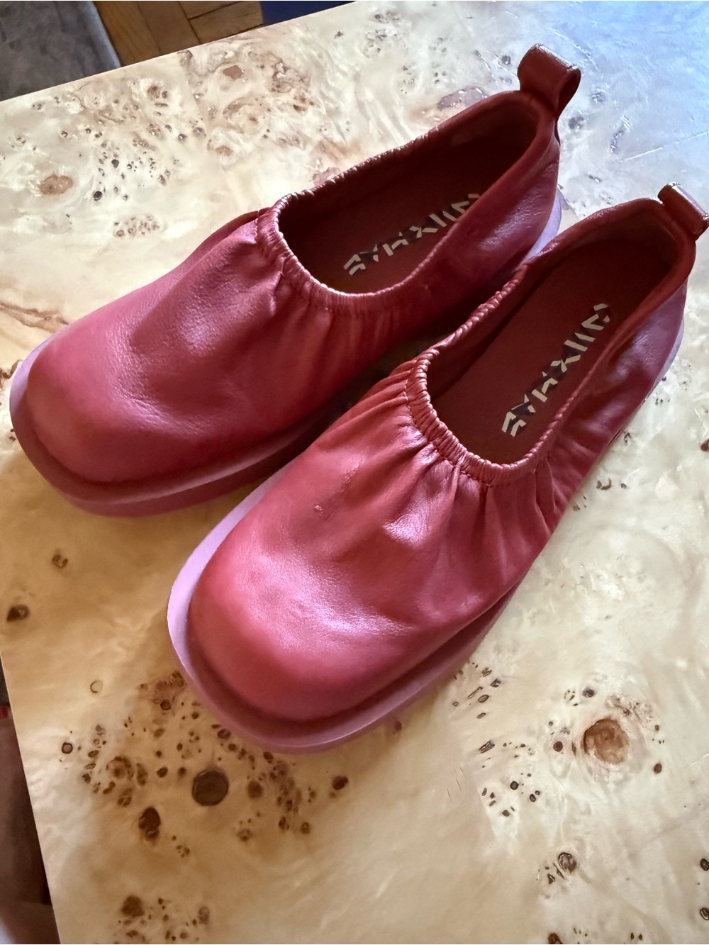 Camper Pink Elastic Ballet-Style Slip-On Flats